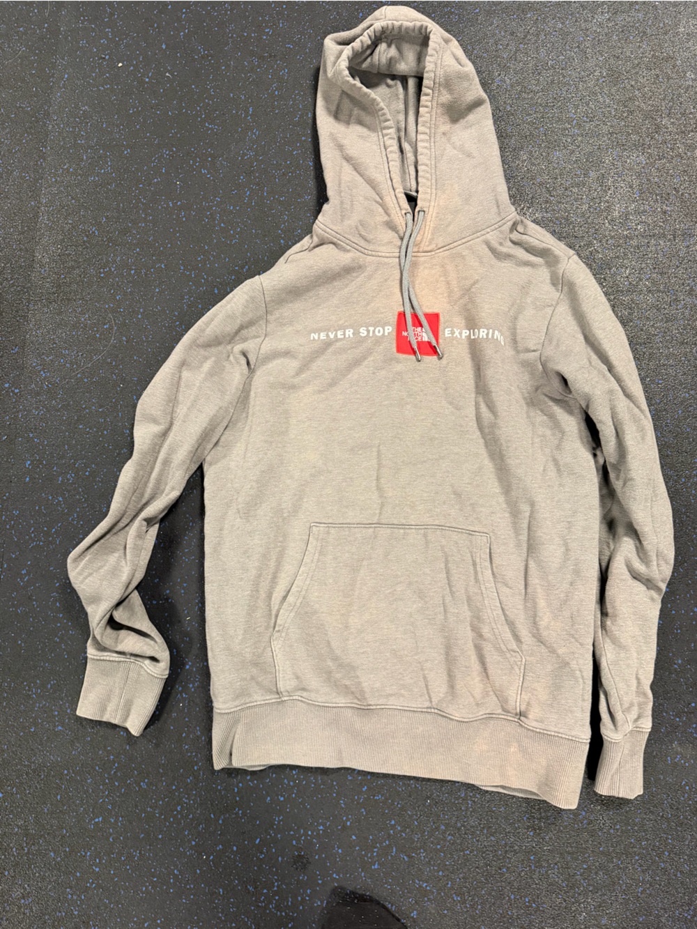 The North Face Gray Hoodie with Red Accent
